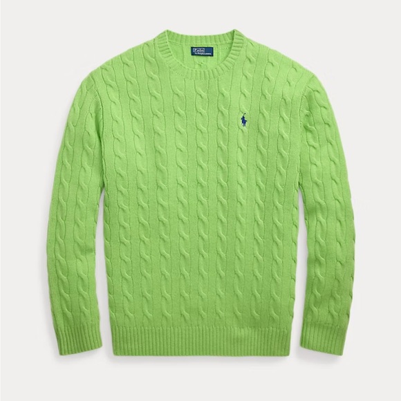 Lauren Ralph Lauren Lime Cable Knit Sweater - Picture 1 of 9
